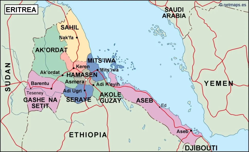 HaddasEritrea.com | Eritrean map